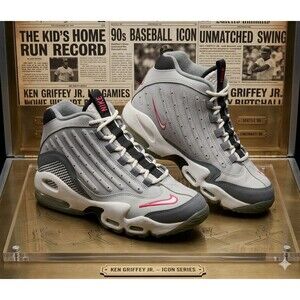 Nike Air Griffey Max 1 6.5Y Gray Pink Swoosh Ken Griffey Jr Retro Youth Shoes